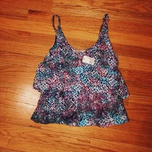 Floral Tiedye Two Layered Tank Blouse